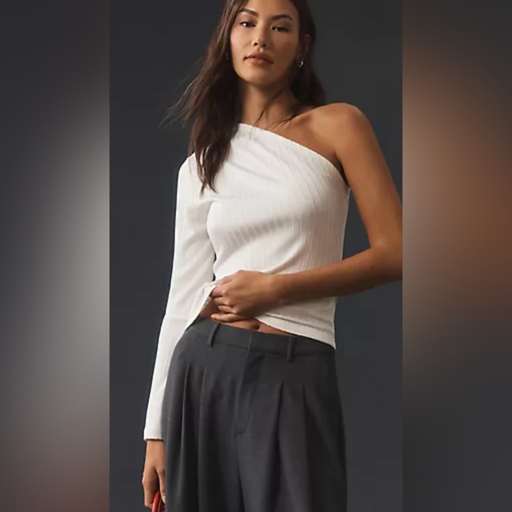 Anthropologie Textured White Top